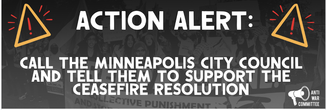 Action Alert:  Tell Minneapolis City Council to take a stand against genocide!